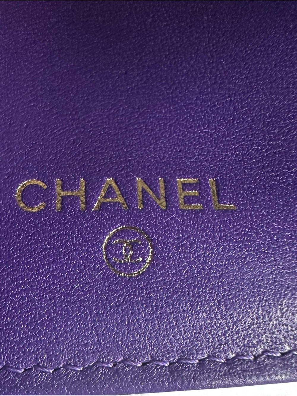CHANEL Boy Purple Lambskin Quilted Flap Wallet Card Holder Full Set - Picture 6 of 16